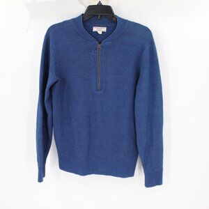 Wallace & Barnes sweater mens Small long sleeve cotton 1/2 zip knit pullover